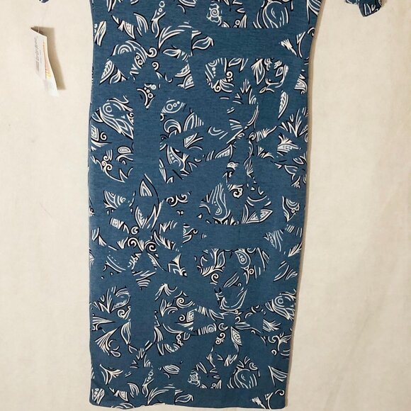 LuLaRoe Julia dress short sleeve blue white polyester blend xxs 38 READ new - Picture 11 of 12